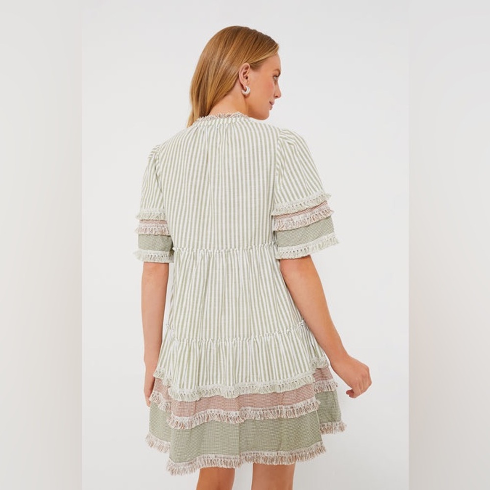 Tuckernuck Cotswald Stripe Crawford Dress in Green Gingham XXS - Picture 5 of 12